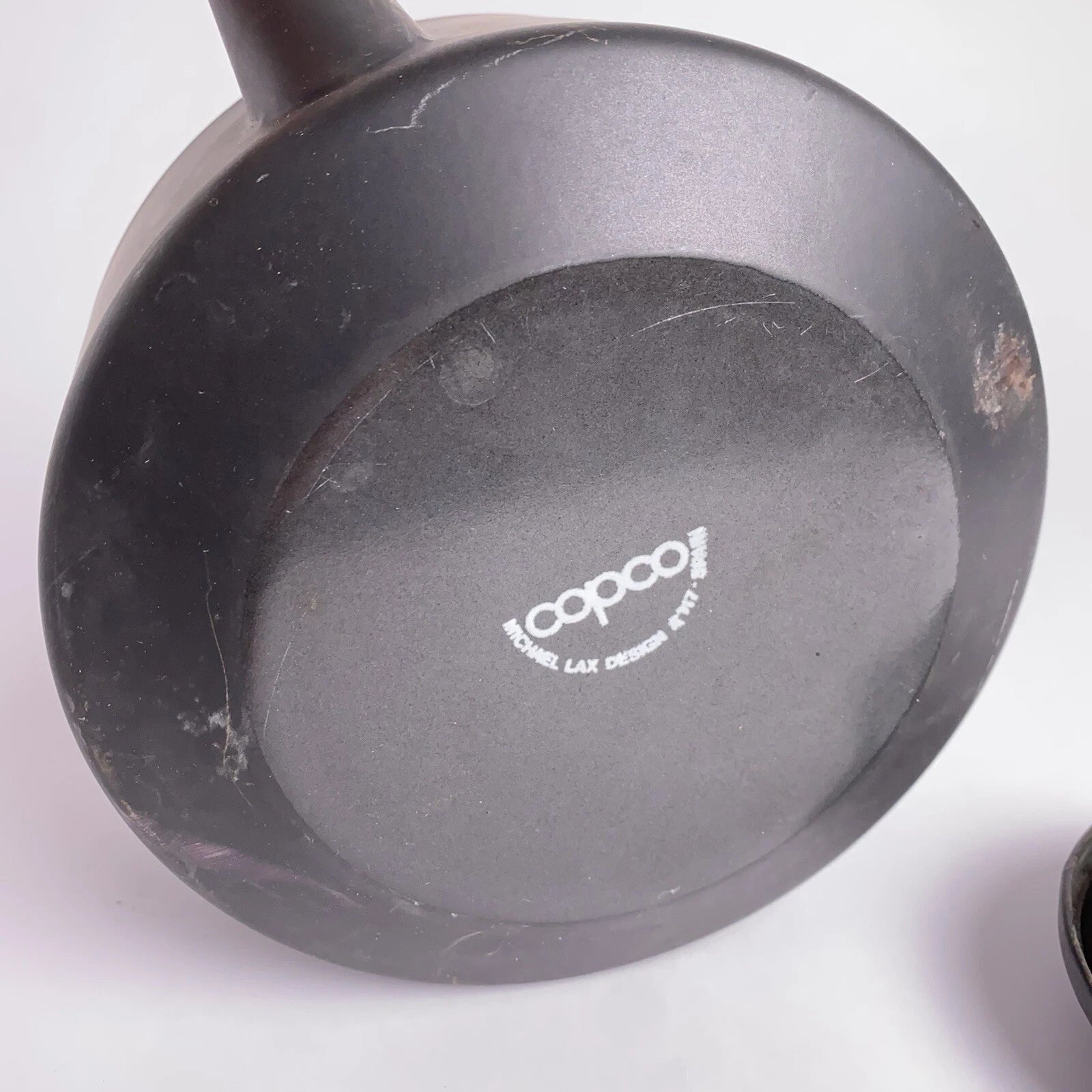 Copco Tea Kettle Michael Lax Design Matte Black Holland Teak Handle Vintage MCM