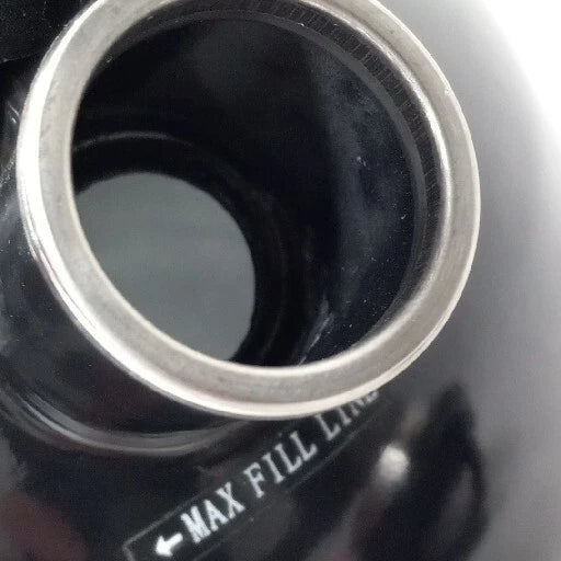 Copco Whistling Tea Kettle Glossy Black 2 Quart Enamel Squeeze Handle Stovetop