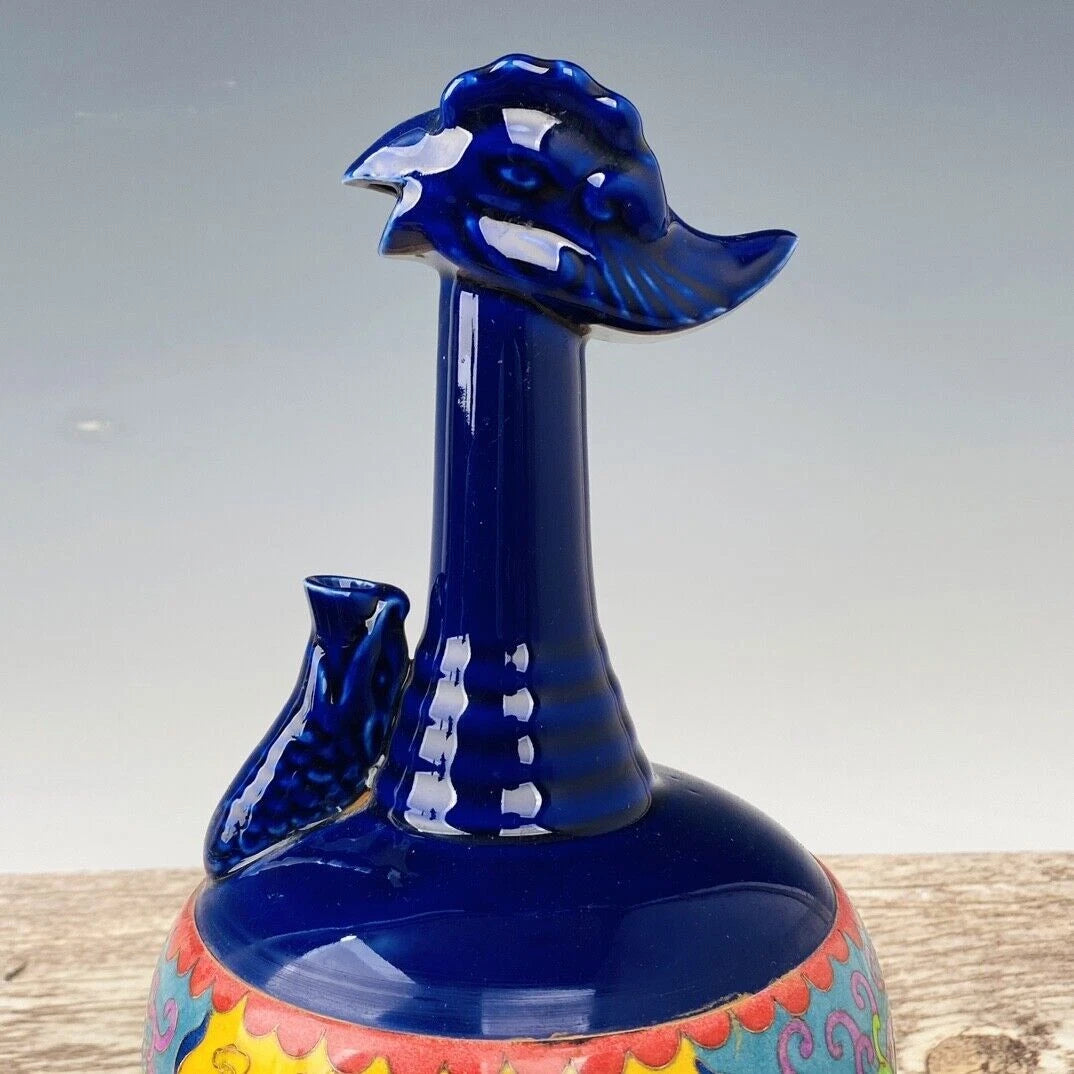 11“ China ancient Song Ding Kiln Filamentation Enamel Chicken head pot