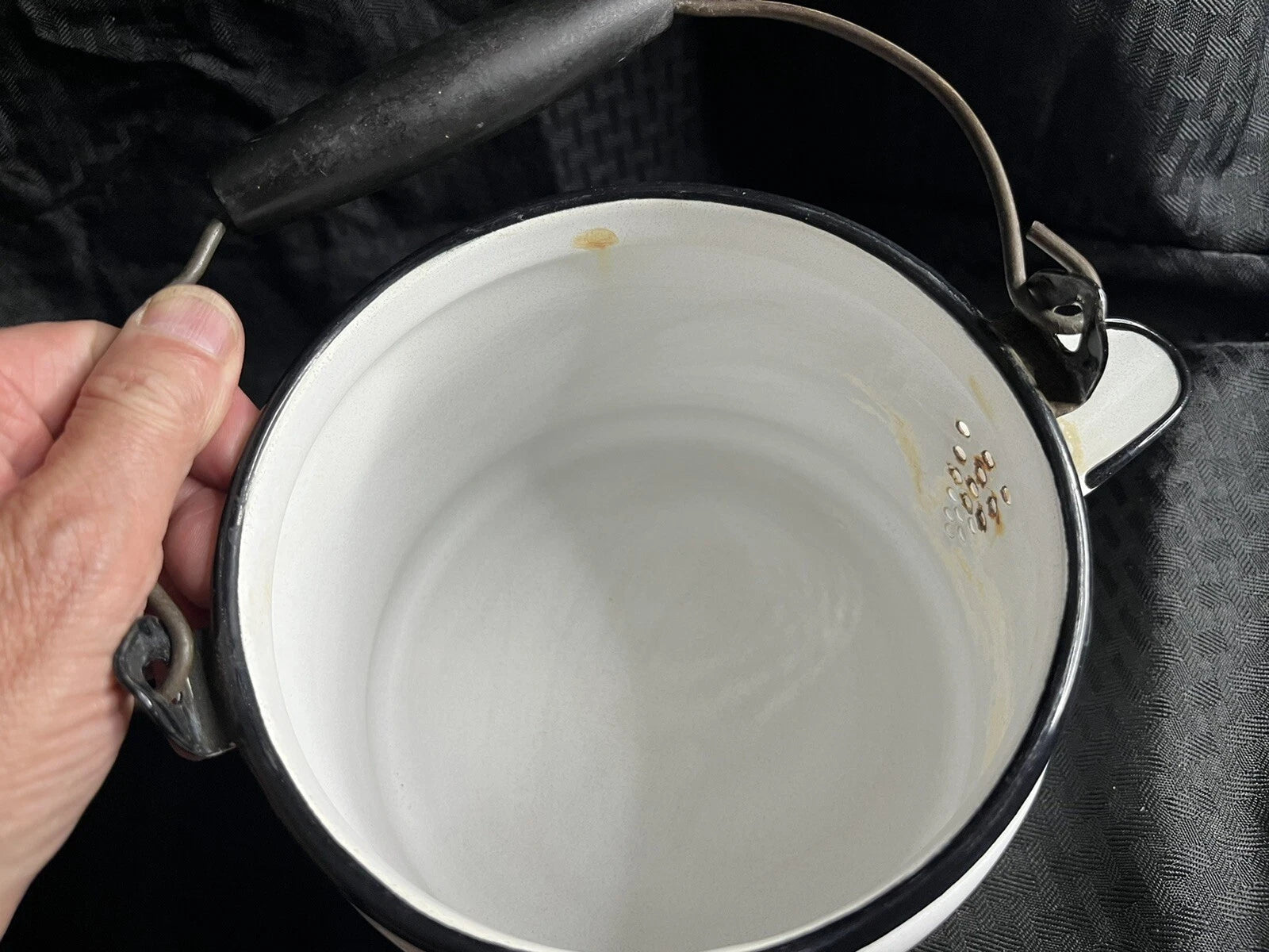 Georges Briard Enamel Retro Mid Century Turkey Dinner Graphics Teapot Kettle MCM