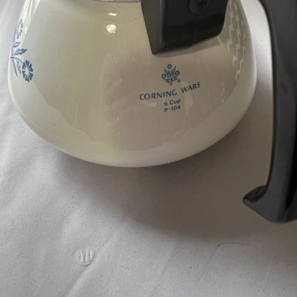 Corning Ware Blue & White Cornflower Coffee Tea Pot w/o lid 6 Cup P-104 Vintage