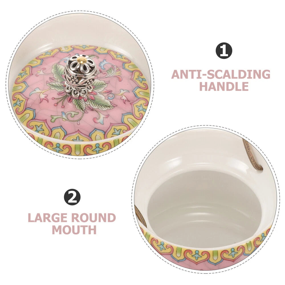 4 Pieces Enamel Teapot Travel Ceramic Kettle Stovetop Chinese Clay