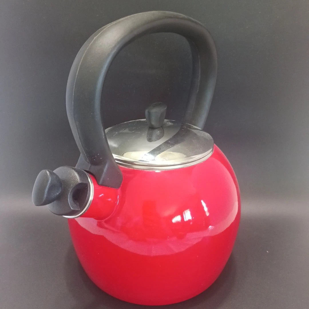 Copco Red Enamel On Steel Whistling Tea Kettle 1.5 Qt