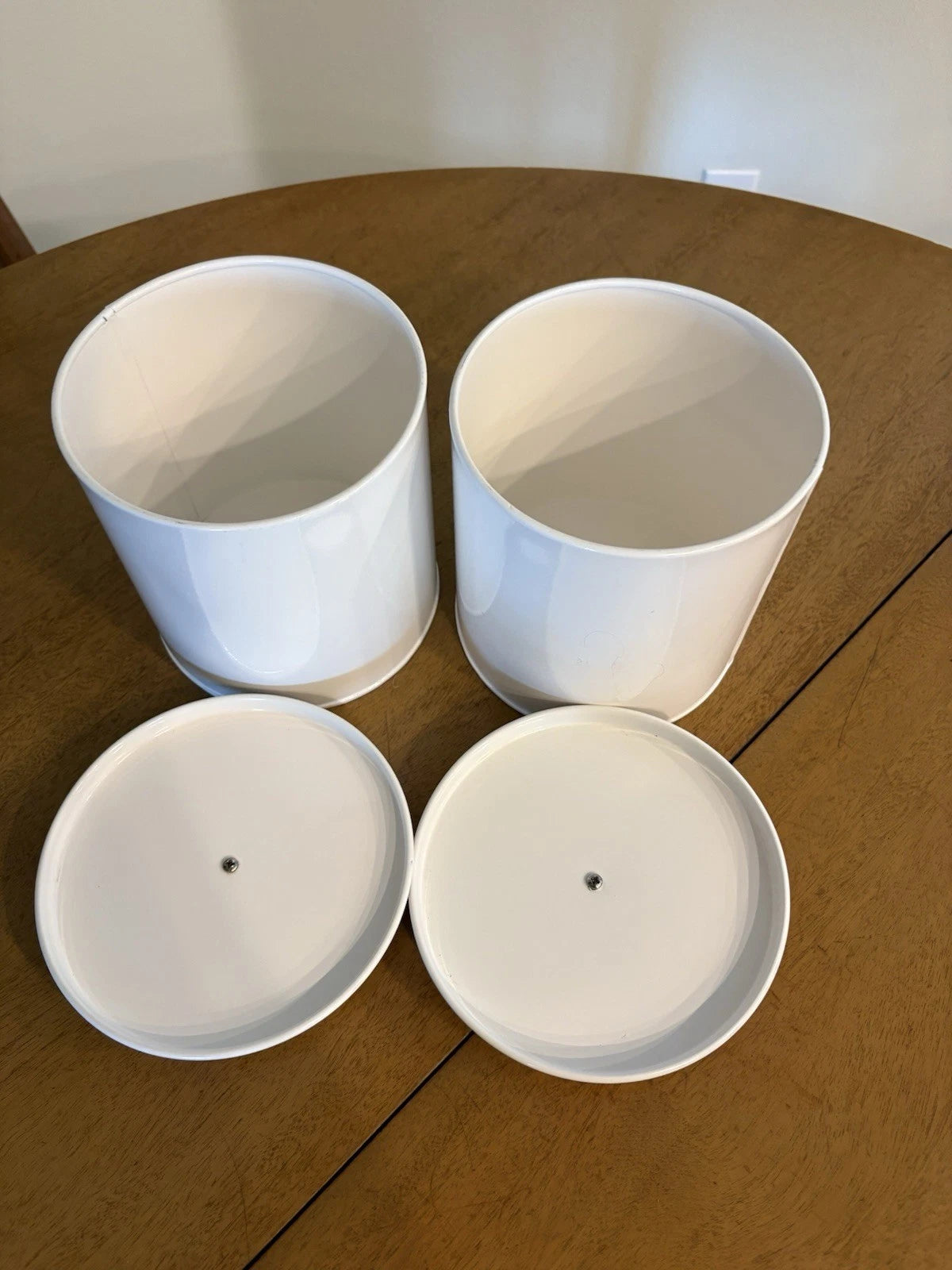 2 Hearth and Hand Magnolia Kitchen Canisters Enamel Steel Metal w/Lid