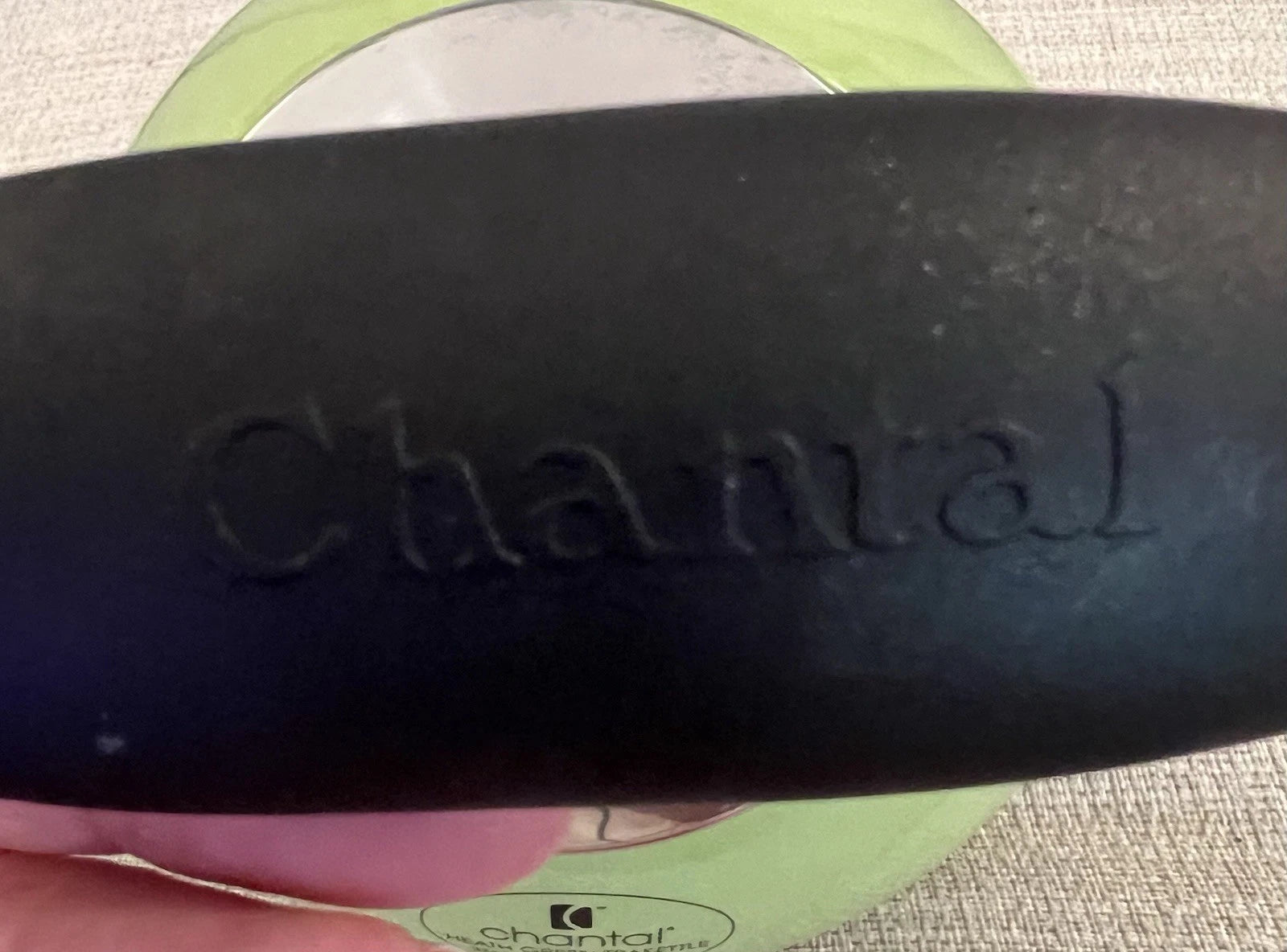 Chantal Heath 2 Qt Whistling Teakettle Apple Green Ombre Enamel Over Stainless