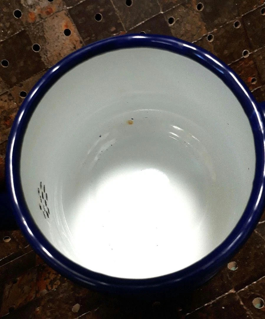 1960s Finel Arabia Enamel Pot Mug Set Red Blue Nordic Mid Century Authen Vintage