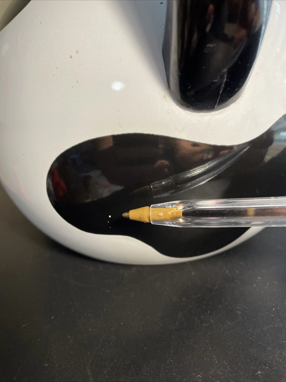 C & R Black & White Open Handled Whistling Tea Kettle Japan