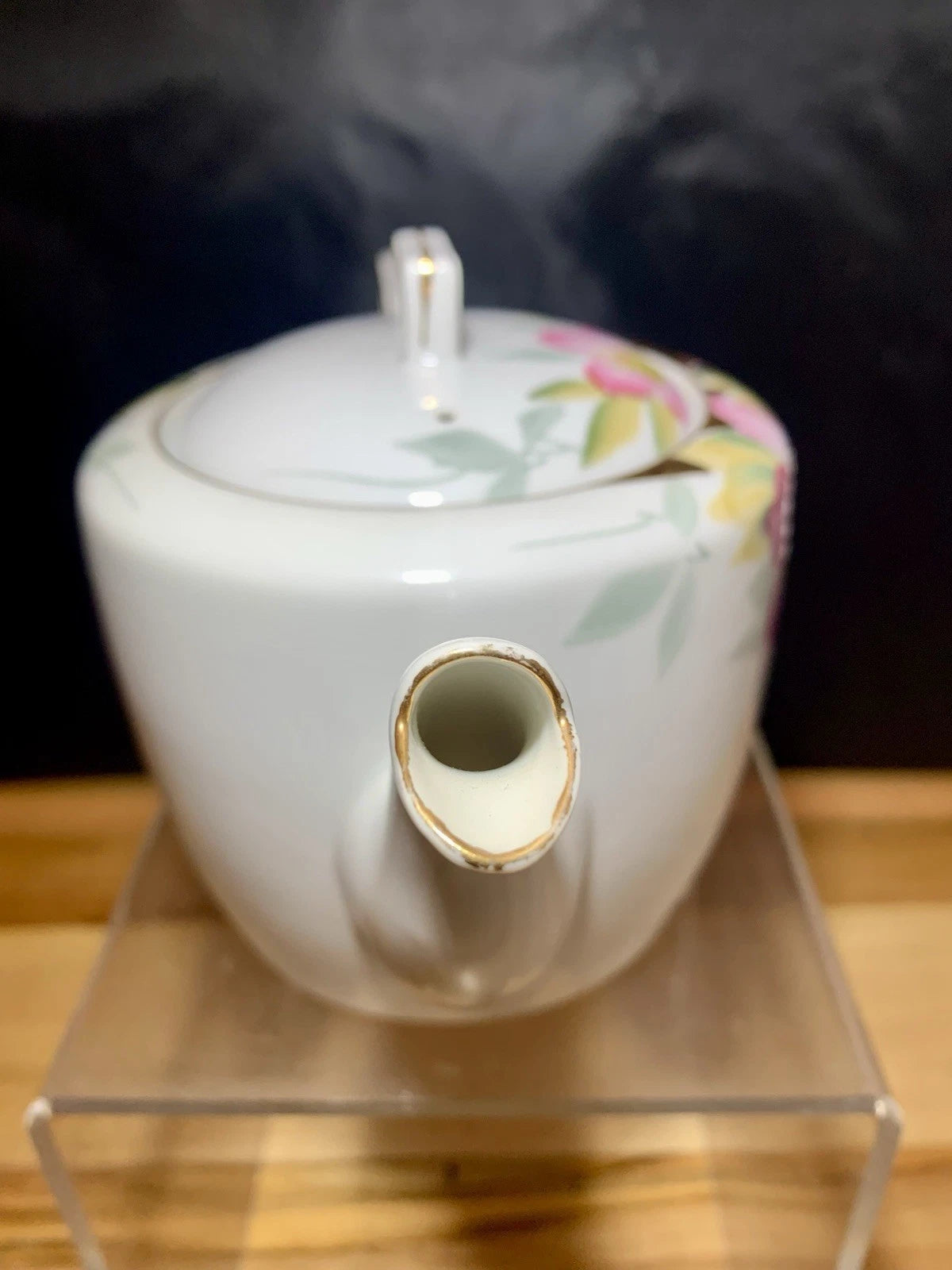 Vintage Noritake Azalea Teapot 19322 Green Stamp Japan