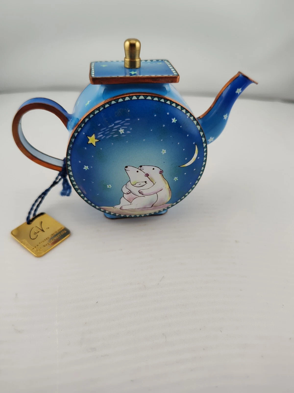 2005 Trade Plus Aide Maddicott Enamel Polar Bear Miniature Teapot