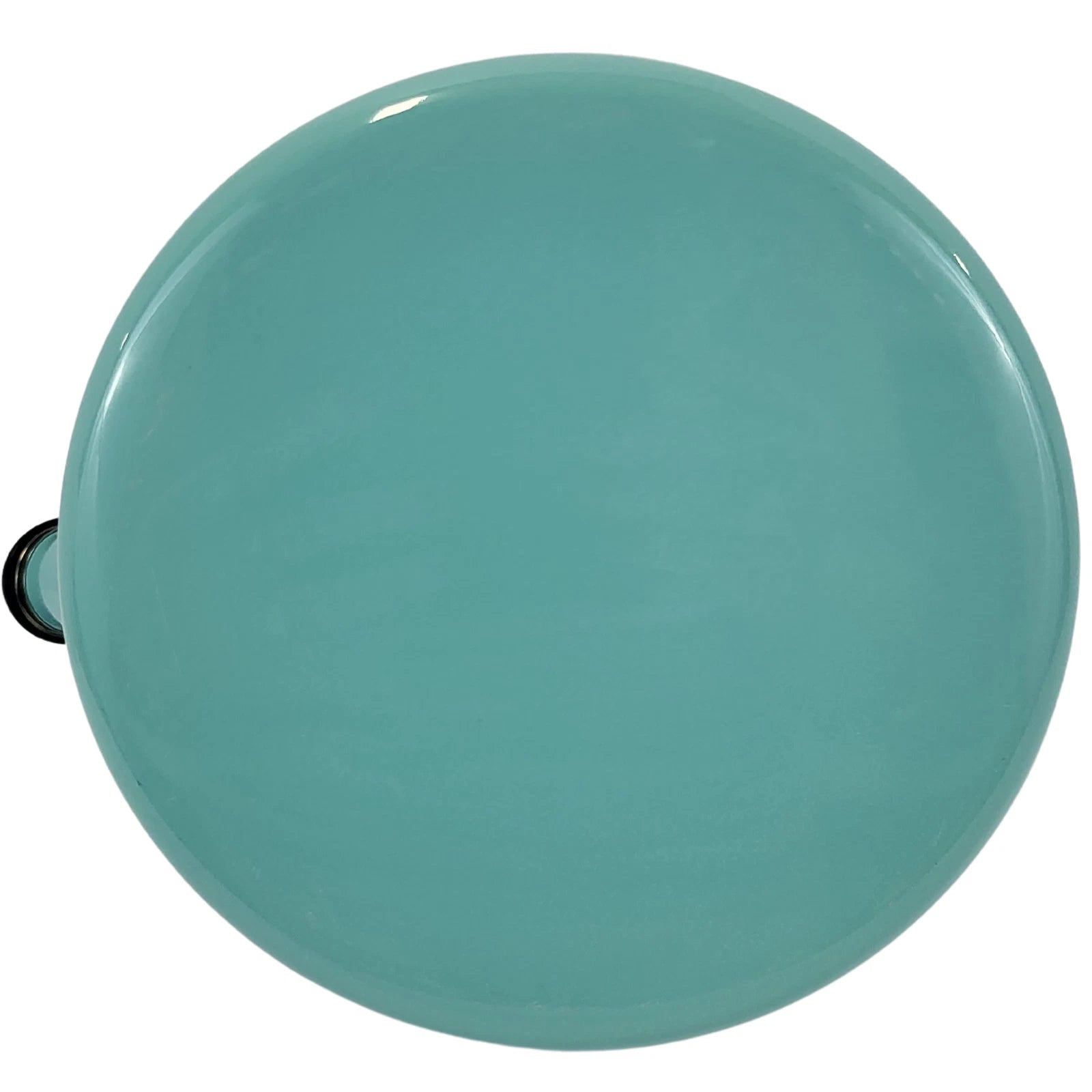 Aqua Blue Enamel Whistling Tea Kettle with Black Handle - 2 Qt