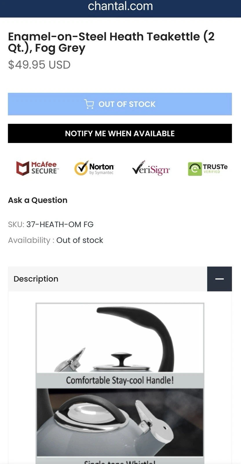 Chantal Heath 2 Qt Whistling Teakettle Apple Green Ombre Enamel Over Stainless