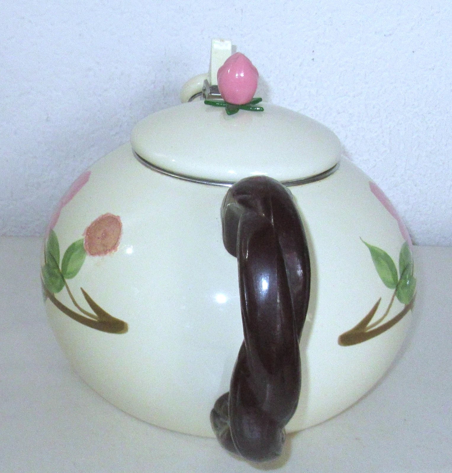 Franciscan Desert Rose Enamel Tea Kettle Vintage USA