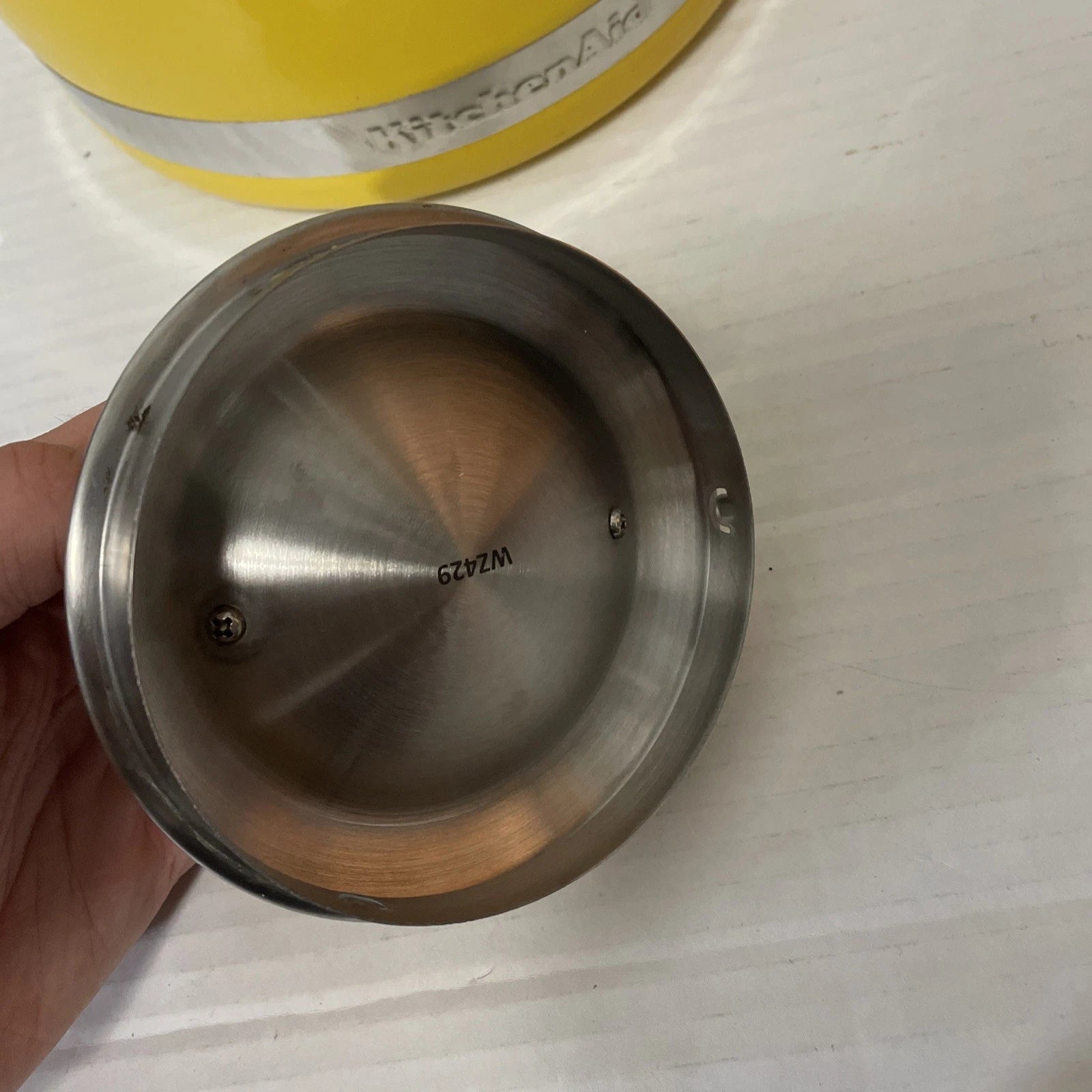 Kitchen Aid Citrus Sunrise Kettle C Handle Enamel Trim Bandsome Yellow Retro