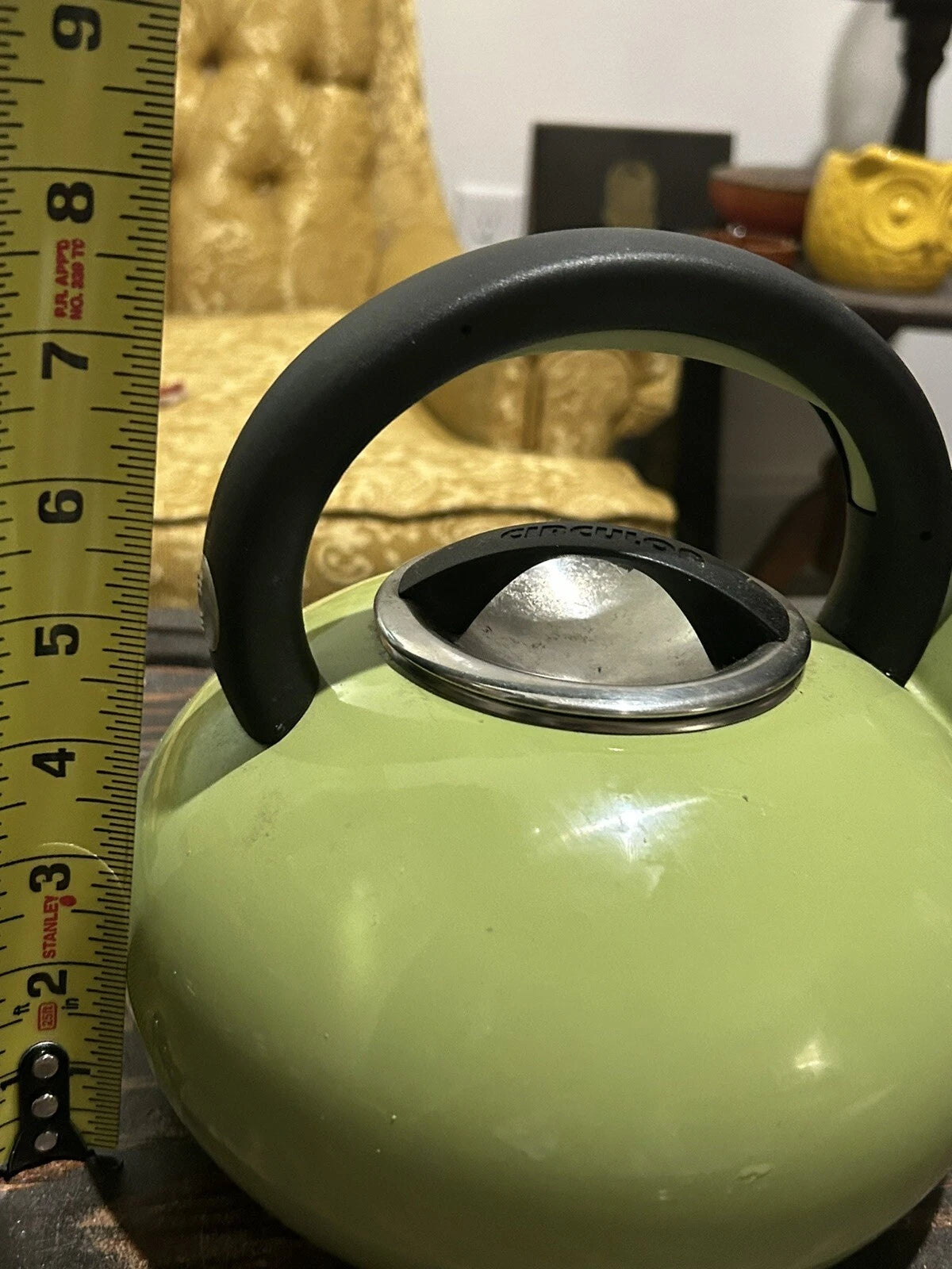 Circulon 2 Quart Stovetop Whistling Tea Kettle  Green Enamel