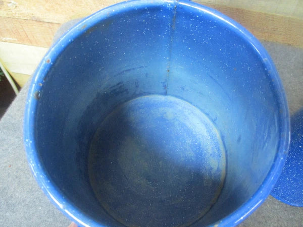 2 - Blue Speckled Enamel Cowboy Coffee / Tea Pots 3 Cup & 12 Cup