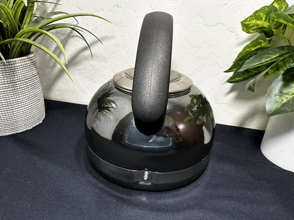 KitchenAid Gunmetal Grey Enamel 2 Quart Tea Kettle Steel Whistling Teapot