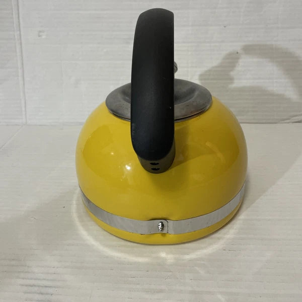 Kitchen Aid Citrus Sunrise Kettle C Handle Enamel Trim Bandsome Yellow Retro