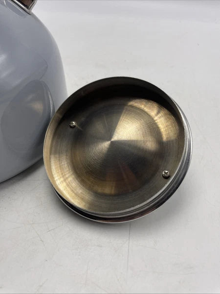 CHANTAL Teakettle Whistling 1.8 Qt Enamel on Steel Light Gray Blue Tea Kettle