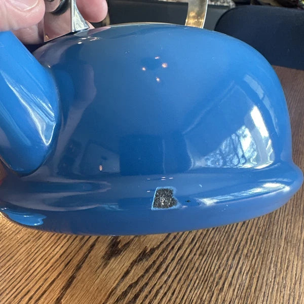 Le Creuset Lapis Blue Classic Whistling Tea Kettle 1.7Qt Enamel on Steel