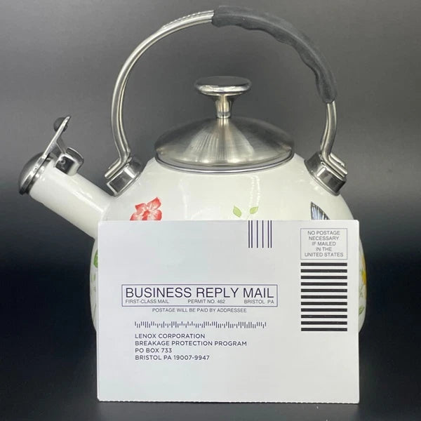 Lenox Butterfly Meadow Enamel Tea Kettle 2.5 Quart #887025 New with Tags No Box