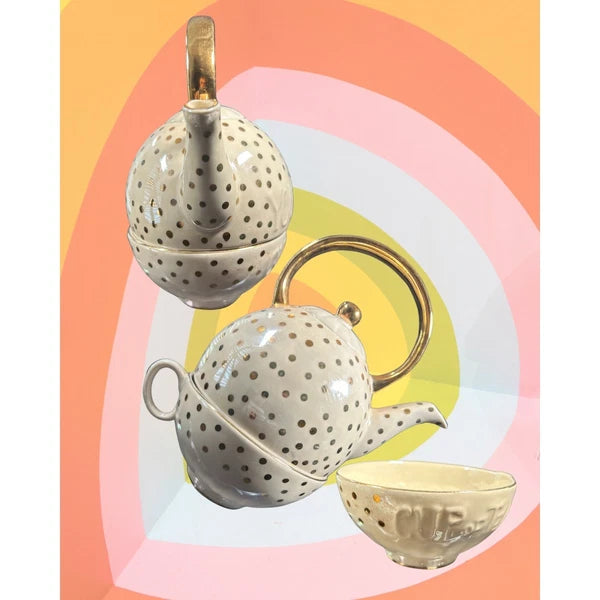 Anthropologie Sweet Sentiment "You're my cup of tea" Teapot with Cup