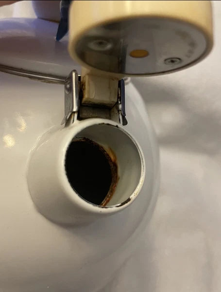 CERAMIC ON STEEL HUMMINGBIRD TEA KETTLE, Vintage, See Description!