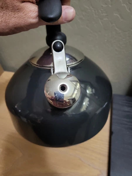 FARBERWARE 2.75 QUART PORCELAIN ENAMEL TEA KETTLE Dark Gray