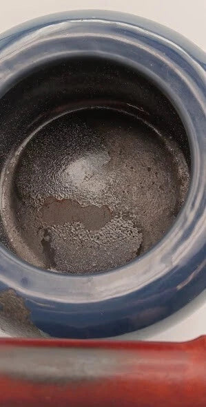 Blue Tea Kettle With Wood Handle * With Rust *