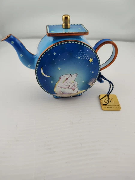 2005 Trade Plus Aide Maddicott Enamel Polar Bear Miniature Teapot