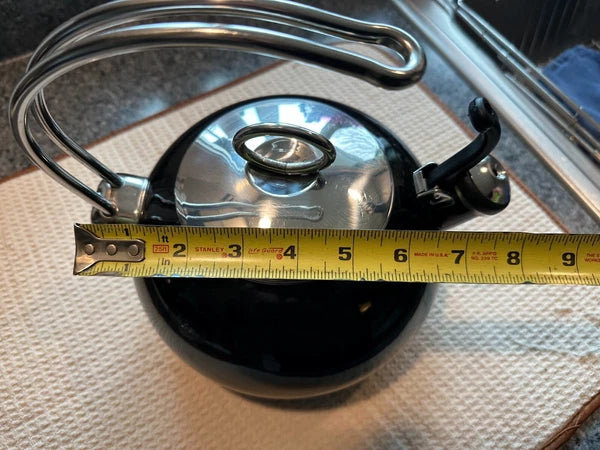 Enamel-on-Steel Classic Tea Kettle BLACK 1.5 Qt
