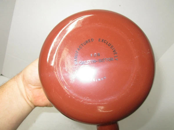 Gailstyn Sutton Taiwan Brown Vintage Enamelware Kettle Wood Handle Teapot