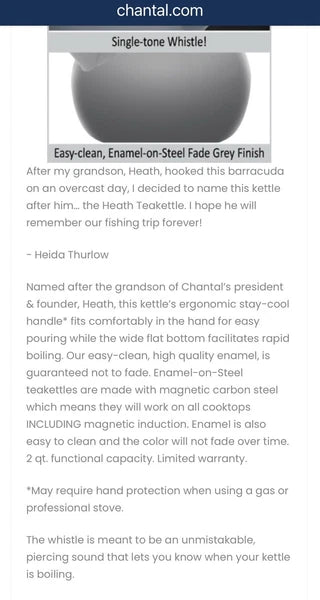 Chantal Heath 2 Qt Whistling Teakettle Apple Green Ombre Enamel Over Stainless