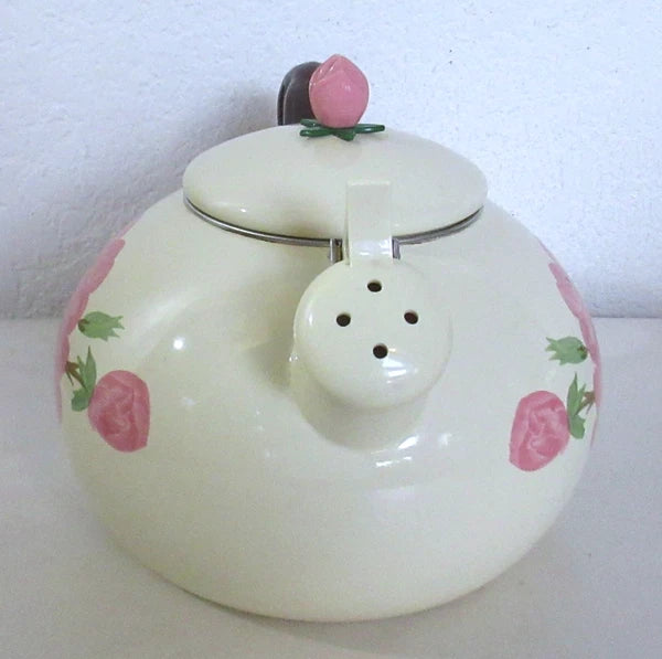 Franciscan Desert Rose Enamel Tea Kettle Vintage USA