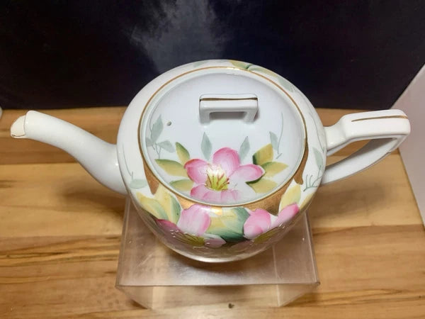 Vintage Noritake Azalea Teapot 19322 Green Stamp Japan