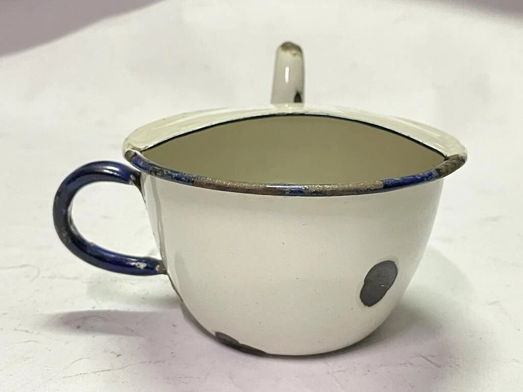 OLD VINTAGE RARE UNIQUE BENGAL ENAMEL HOSPITAL FEEDING POT / CUP KETTLE