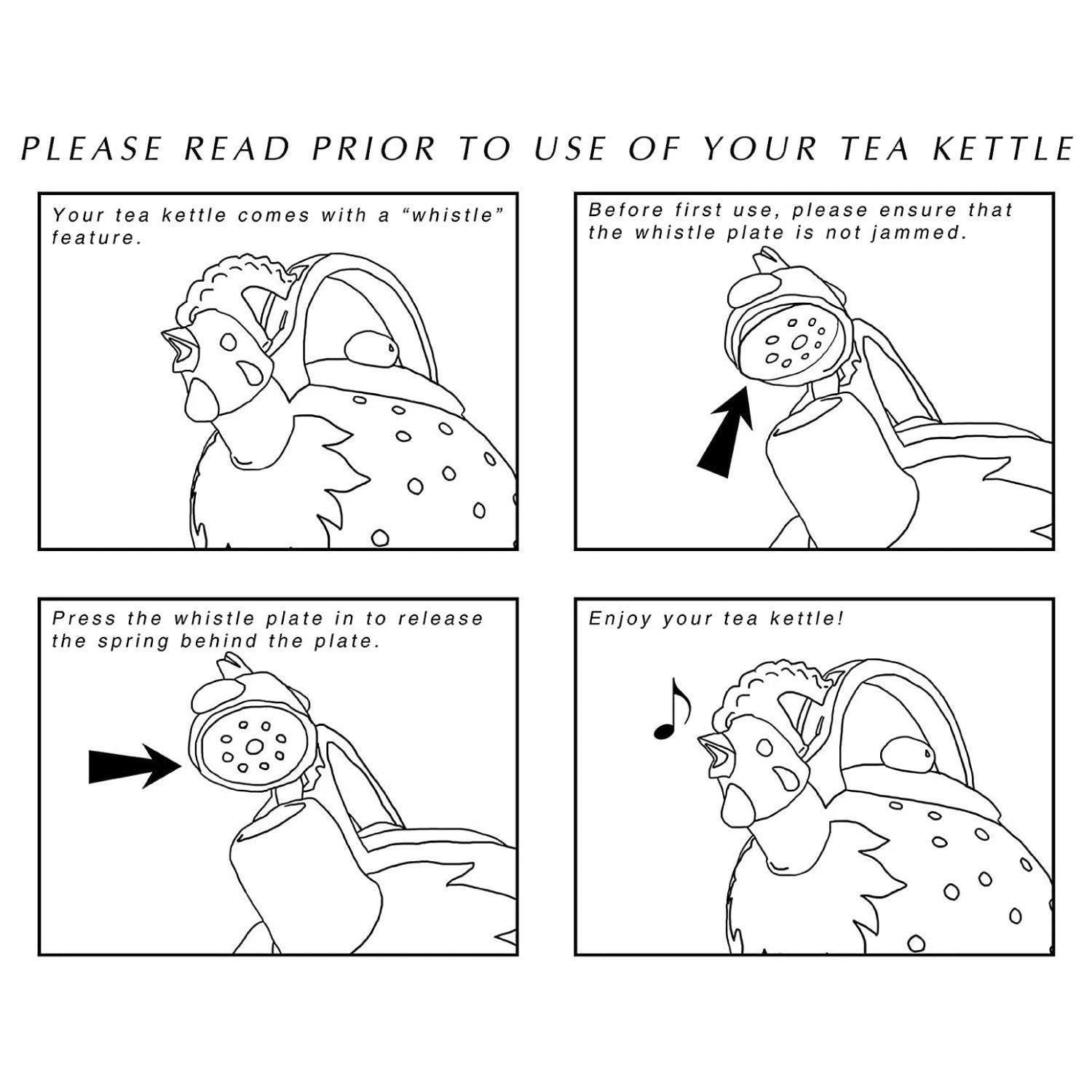 UPware Enamel on Steel Whistling Tea Kettle, Stovetop Teakettle (2.3 Quart, S...