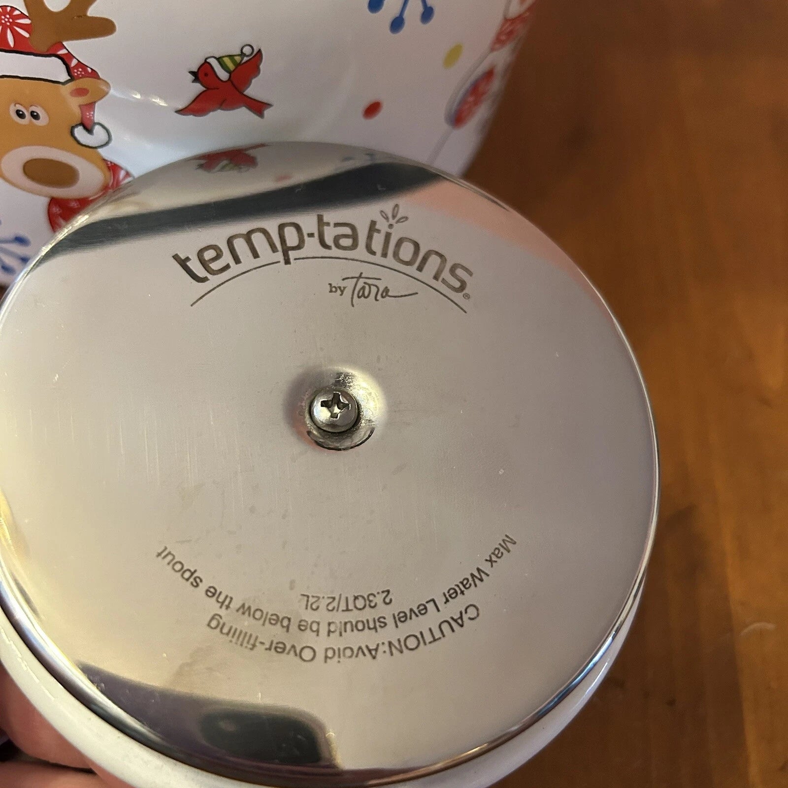 Temp-tations 2.3-qt Enamel on Steel Tea Kettle Snowman Reindeer Santa Christmas