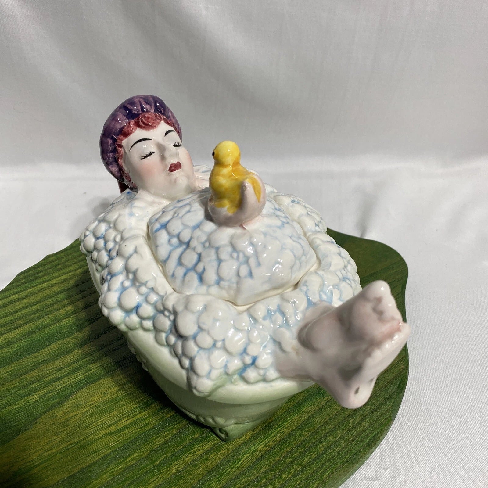 Vintage 1988 Dept 56 Tea Time No. 6 " Bubbles " Collectible Bather w Duck Teapot