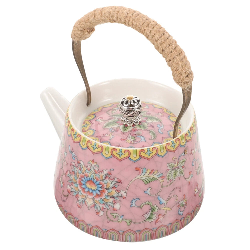 4 Pieces Enamel Teapot Travel Ceramic Kettle Stovetop Chinese Clay