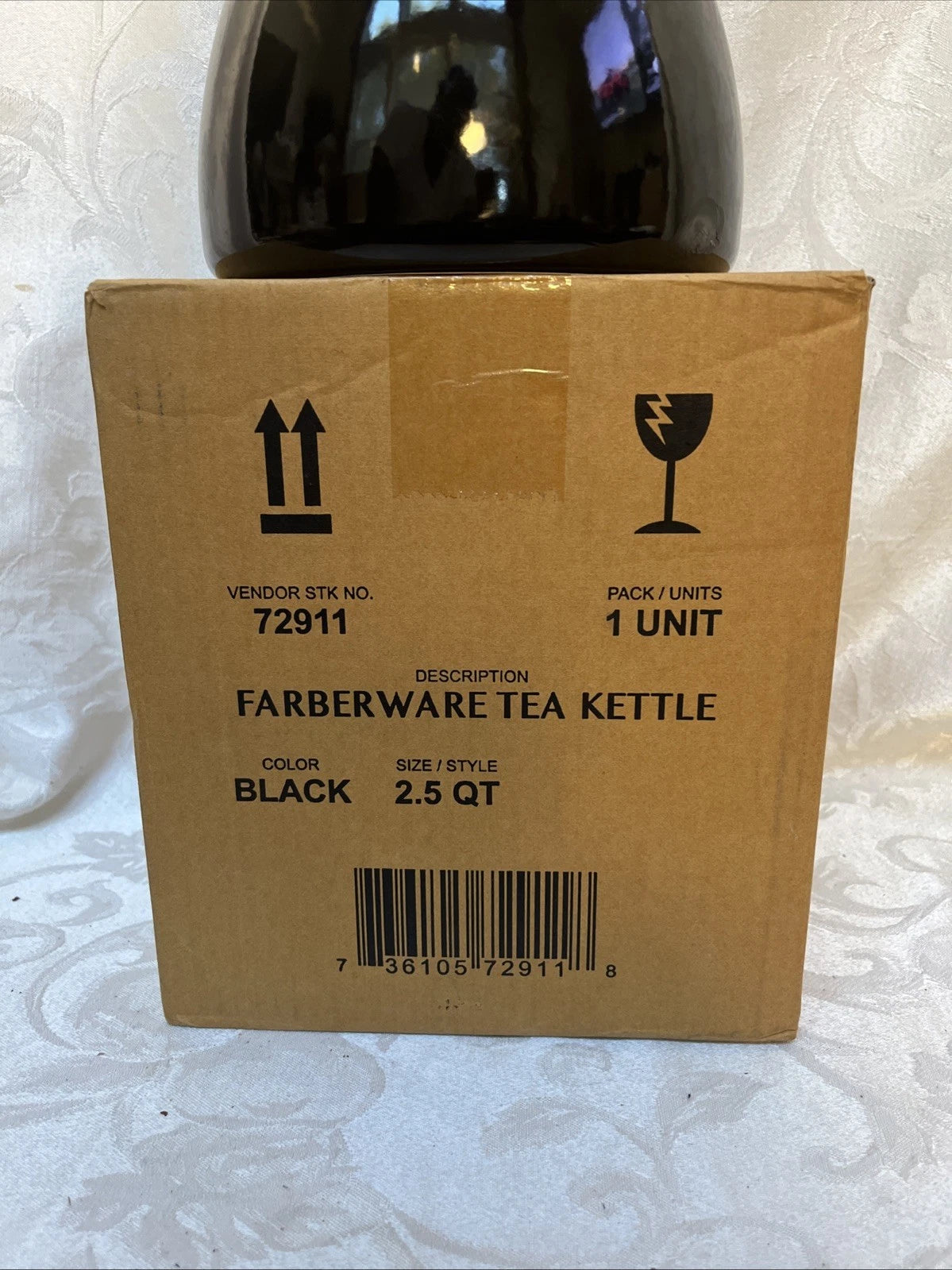 FARBERWARE Bella Water Kettle Whistling Stovetop Tea Pot - Black 2.5Qt.