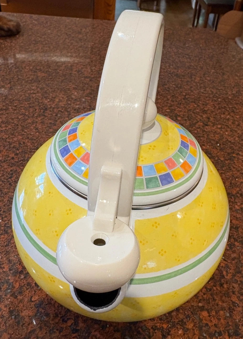Villeroy & Boch Twist Alea Yellow Limone Enamel Tea Kettle New No Box