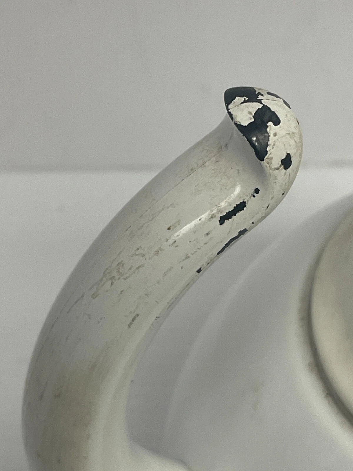 Vintage 1980s COPCO Cat TEA KETTLE White Enamel missing mouse whistle - 948