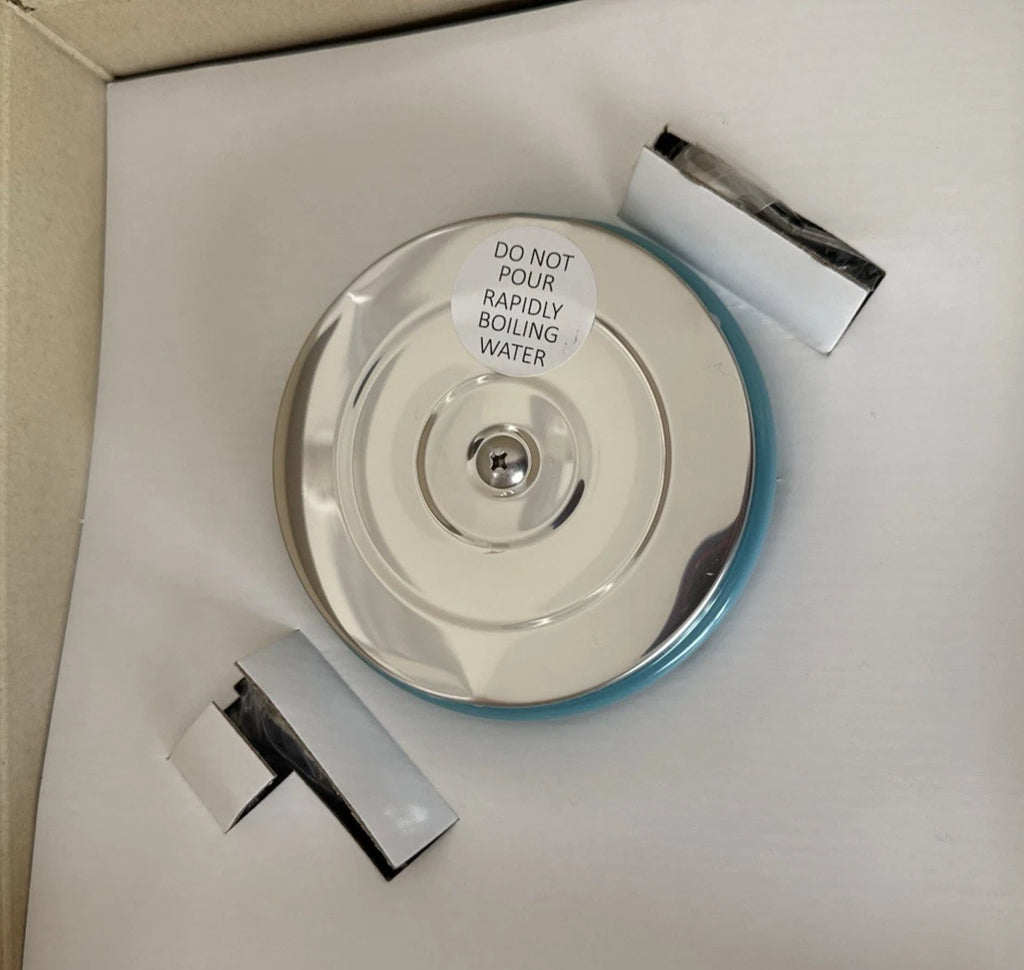 NEW! LE CREUSET Whistling Tea Kettle with Metal Finishes 1.7 qt. Caribbean BLUE