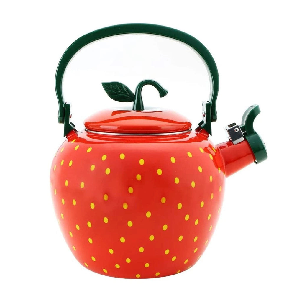 UPware Enamel on Steel Whistling Tea Kettle, Stovetop Teakettle (2.3 Quart, S...