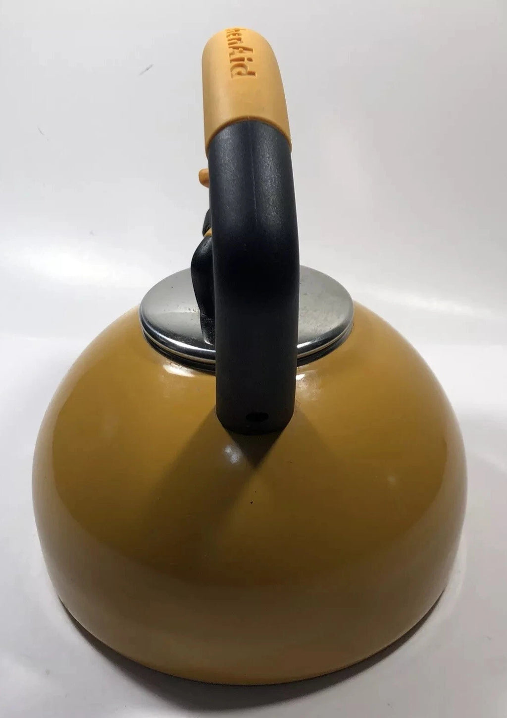 KitchenAid Whistling Tea Pot Kettle  Mustard Yellow Mid-Century Modern Style GUC