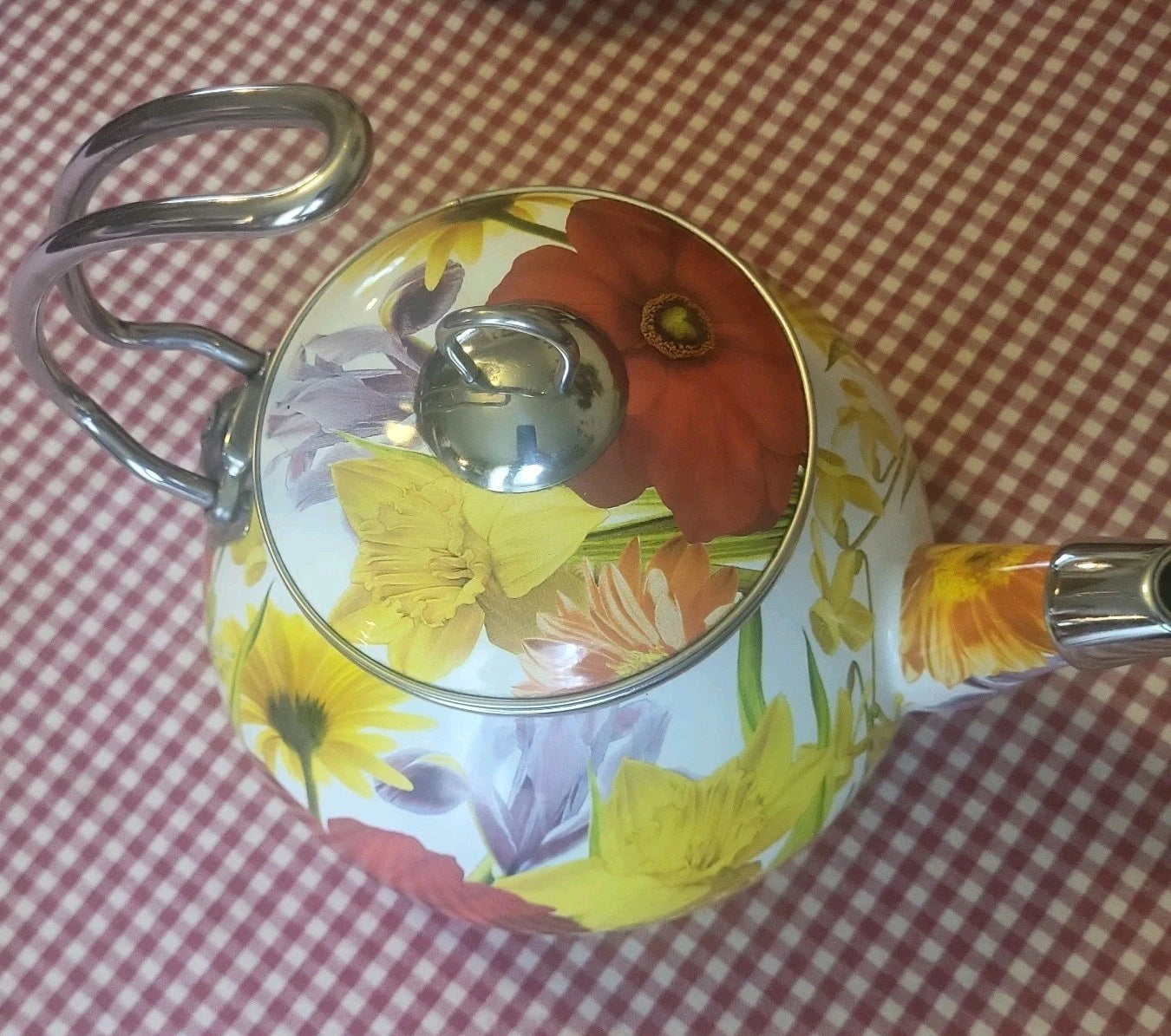 The Pioneer Woman Summer Garden Floral Enamel Tea Kettle Retired Spring Flowers