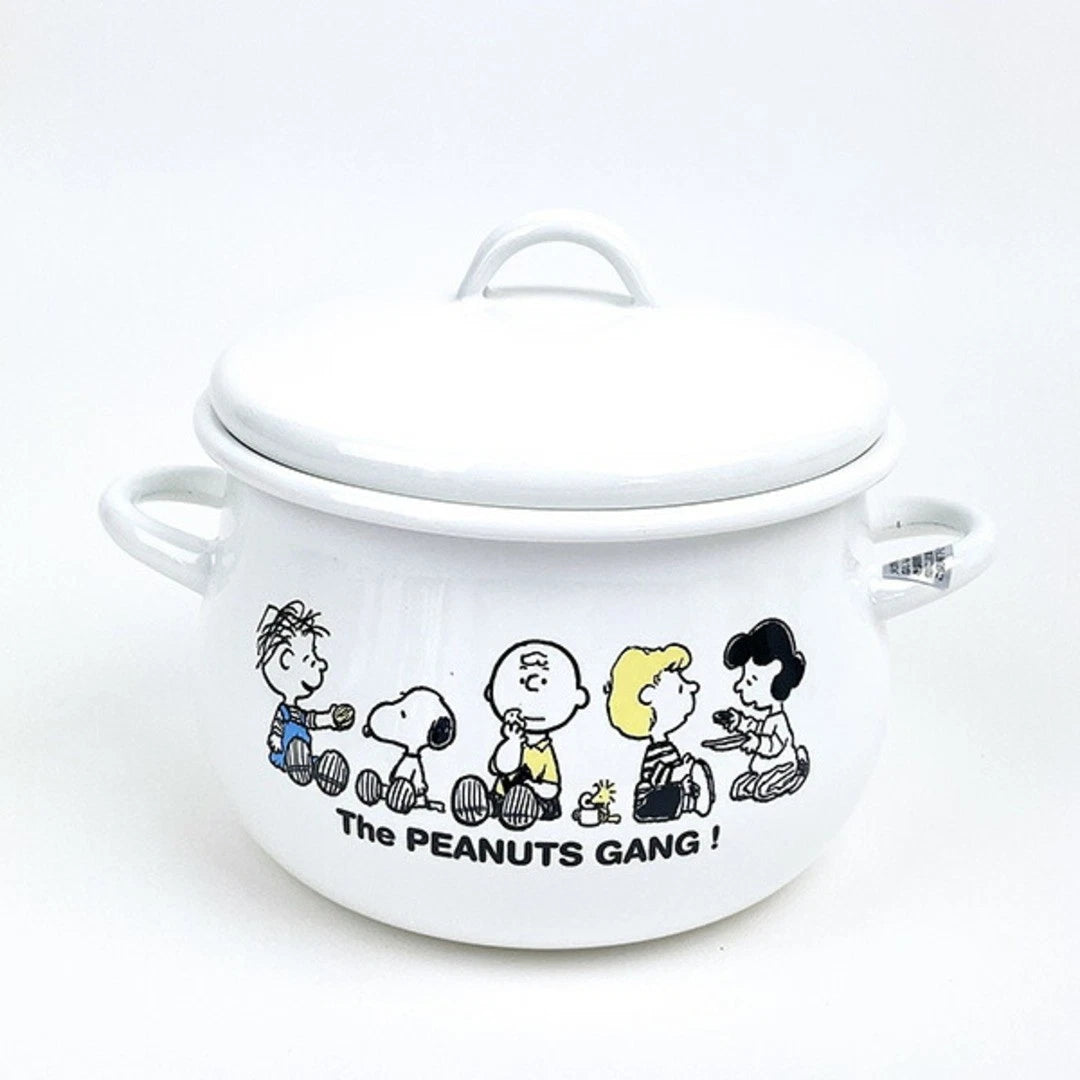Snoopy Break Time Casserole Enamel Pot with Handle 16cm New From Japan