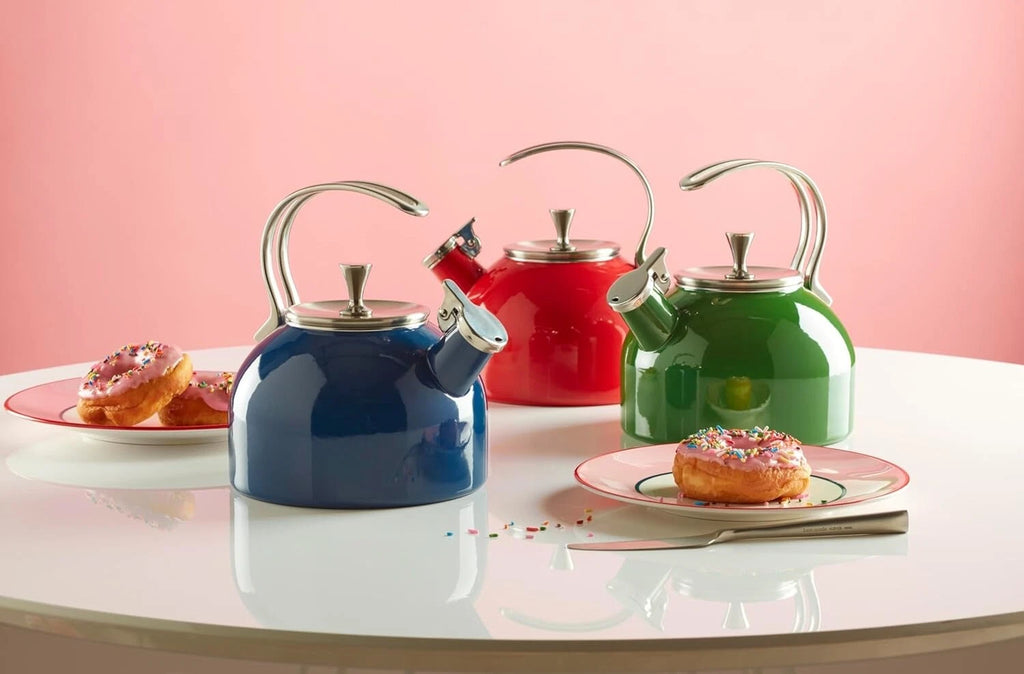 Kate Spade's 2.5 Quart Bright Red Enamel Tea Kettle - Fashion Meets Function