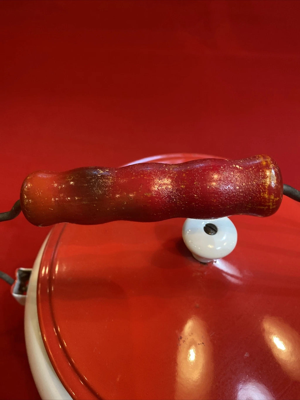 Enamel Ware Large Tea Kettle/ Rooster