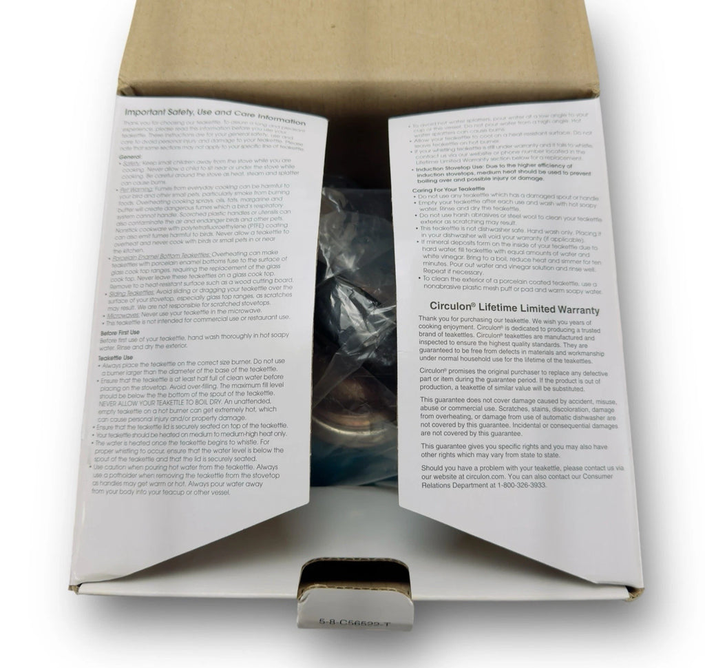 Circulon 2 Qt Stovetop Whistling Tea Kettle Turquoise Enamel